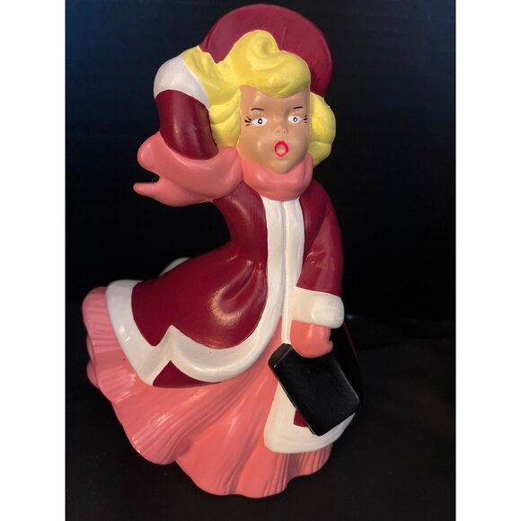 Vintage 1970’s Atlantic Mold Christmas Carolers 9” Hand Painted Ceramic - Picture 3 of 8